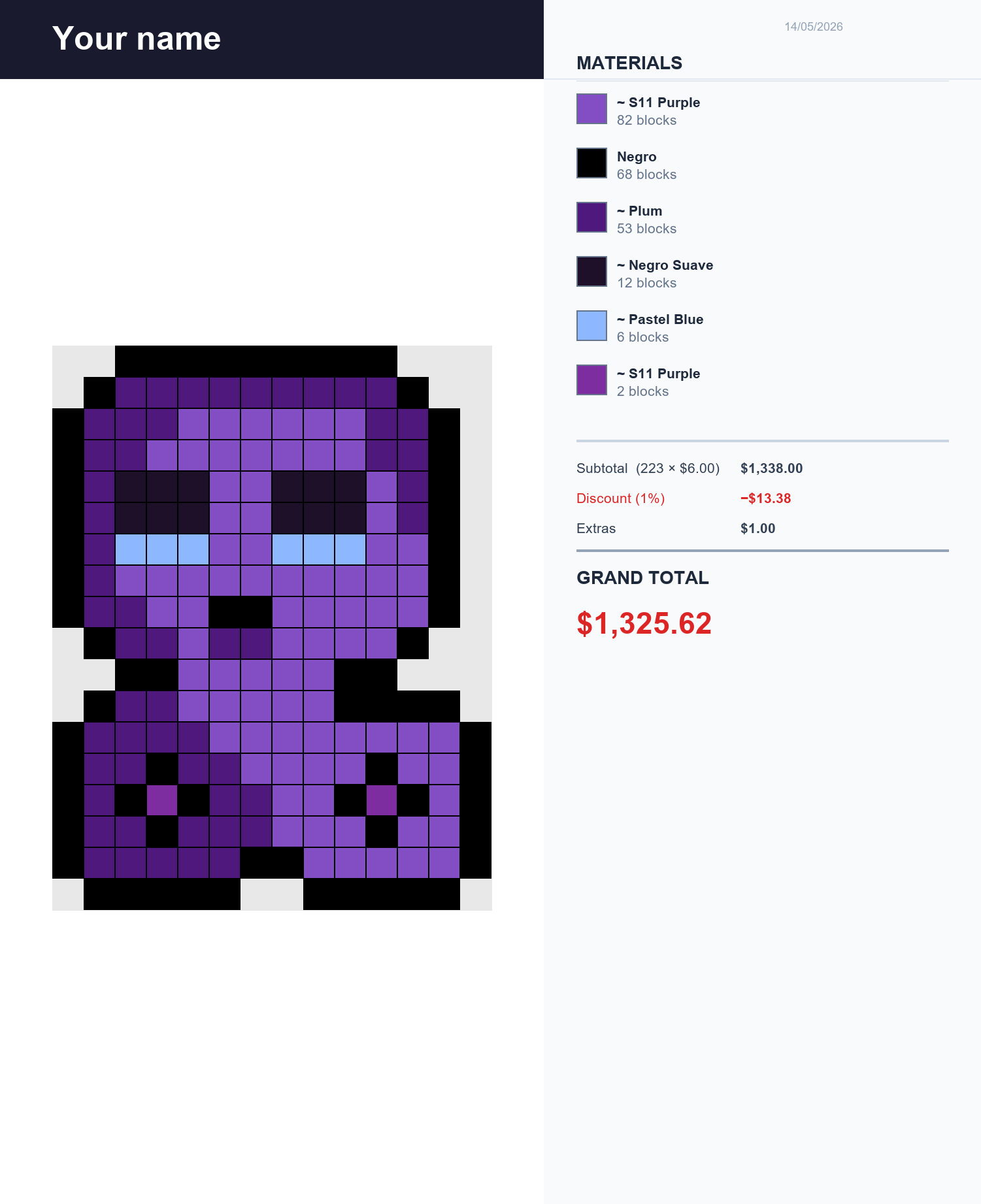 PNG invoice example