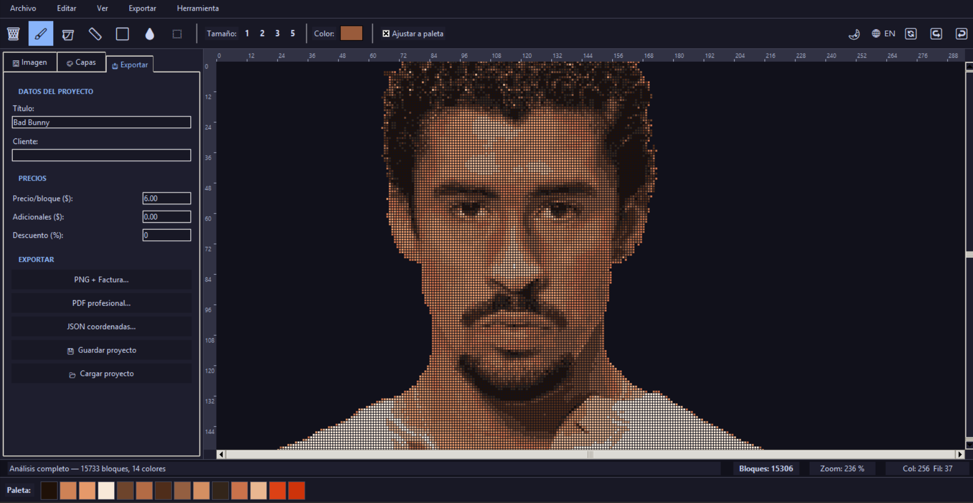 Pixel Bead Manager interface screenshot