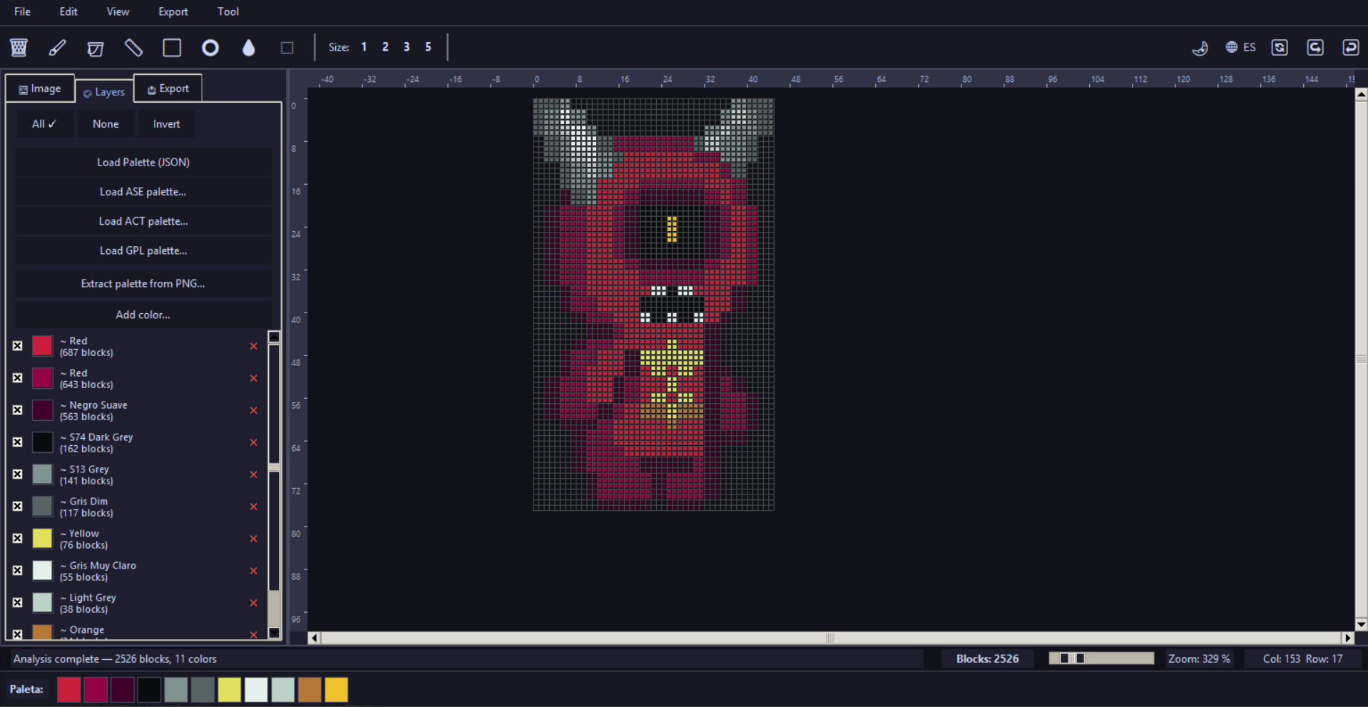 Pixel Bead Manager selection tools screenshot
